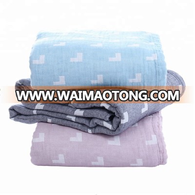 Waimaotong wholesale custom king size 100% cotton gauze outdoor blankets