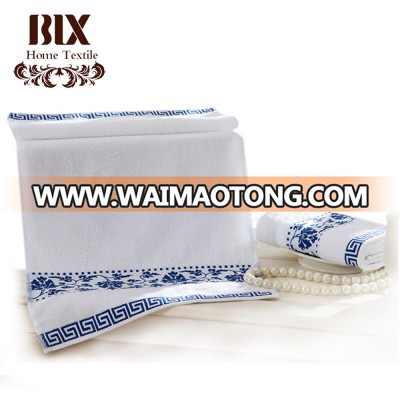 Customized High Quality Solid Color H otel Face Towel with Embroidery border