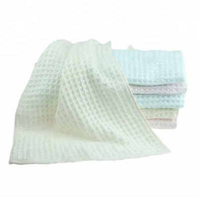 Hot mini woven 100% organic cotton waffle bath towel for baby