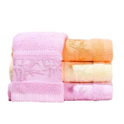 wholesale custom bamboo charcoal fiber travel towel with jacquard border