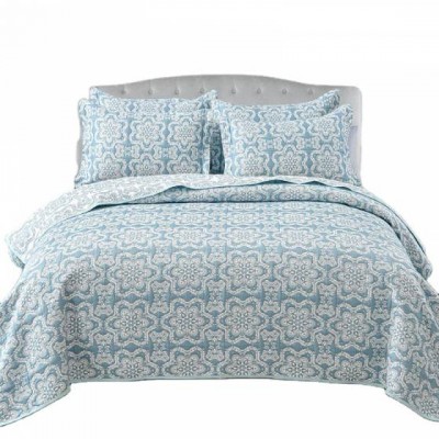 Luxury bedding set wholesale cheap price classic pattern polyester bedspread machine washable blanket